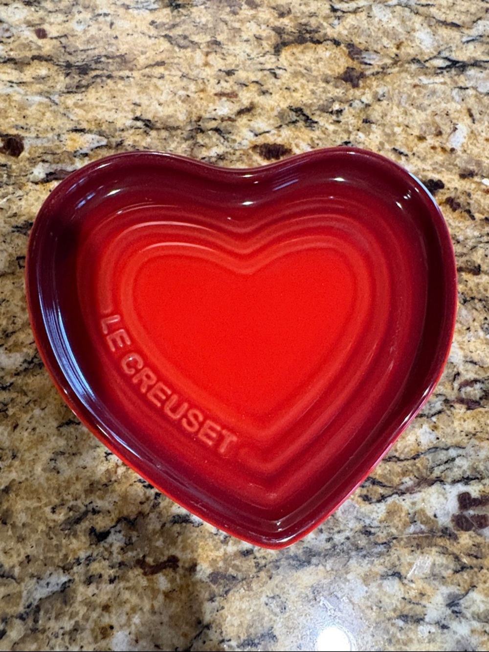 Le Creuset Red Heart Shaped Stoneware Dish, Cerise